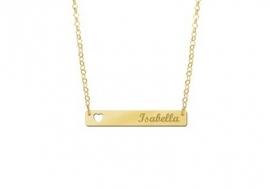 Gouden Bar + Hart Naamketting Names4ever GNKB004