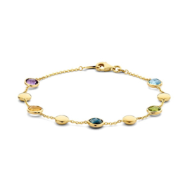 Excellent Jewelry Gouden Dames Armband met Multicolor Edelstenen
