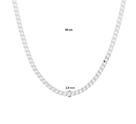 Zilveren Collier Geslepen Gourmet 2,8 mm | Lengte Ketting 60 cm