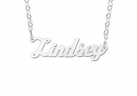 Names4ever Lindsey Stijl Zilveren Naamketting