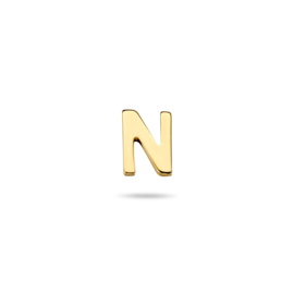 14K Gouden Oorknop Letter N