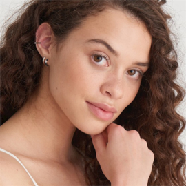 Ania Haie Bright Future Zilveren Ear Cuff met Groene Emaille