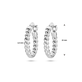 Zilveren Oorringen Kabel – 15 mm