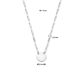 Zilveren Graveer Collier met Rondje 2,3 mm