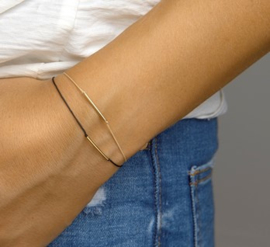 Katoenen Armband met Goud Balkje voor Dames
