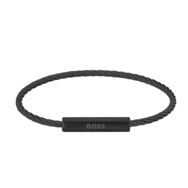 BOSS ALEK Stalen Zwarte Armband 19 cm