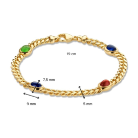 Excellent Jewelry Geelgouden Armband met Gekleurde Edelstenen