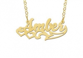 Names4ever Amber Stijl Gouden Naamketting