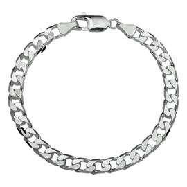 Stevige Geslepen Gourmet 6 mm Schakelketting van Zilver | Lengte 50 cm