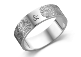 Zilveren ring met twee vingerafdrukken | Names4ever