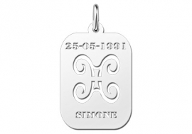 Names4ever Astrologie Tweelingen Zilver Hanger ZHS003