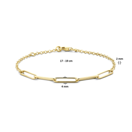 Valentijnscadeau | 14K Geelgouden Armband met Jasseron en Paperclip Schakels
