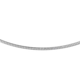 Rond Witgouden Omega Collier | Dikte: 1,25mm Lengte: 42cm