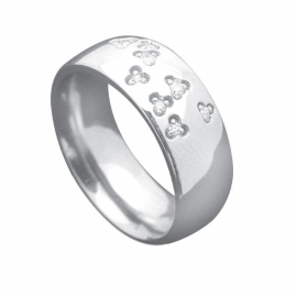 Ring met Kleurloze Zirkonia’s van C MY STEEL - Graveer Ring