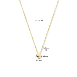 14K Geelgouden Collier met Hartvormige Hanger