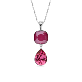 Spark Ketting met Roze Glaskristallen