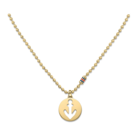 Tommy Hilfiger Goudkleurig Bolletjes Collier met Anker Hanger TJ2700928