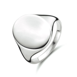 Zilveren Ovalen Graveer Ring voor Dames | Ring met initialen