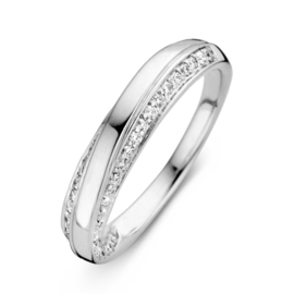Excellent Jewelry Witgouden Fantasie Ring met Diamanten Rijen