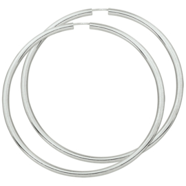 Zilveren Oorringen 3,0 mm ronde buis | Diameter 70 mm