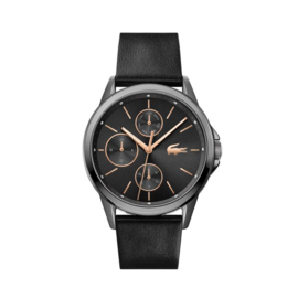 Lacoste Zilverkleurig Florence Horloge met Zwarte Band