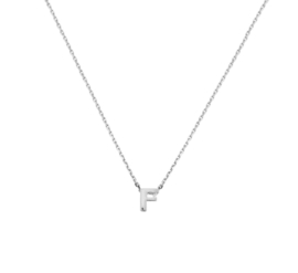 Zilveren Anker Collier met Letter F Hanger