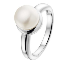 Ring van Zilver met Witte Zoetwaterparel