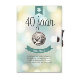 Geluksmunt Cadeaukaart - 40 jaar