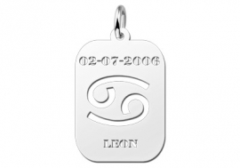 Names4ever Astrologie Kreeft Zilver Hanger ZHS004