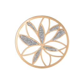 MY iMenso Roségoudkleurige Zilveren Glittery Lotus Cover Insignia voor Dames