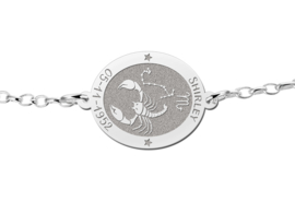Zilveren Armband met Ovaalvormige Schorpioen Sterrenbeeld Naamhanger > Names4ever
