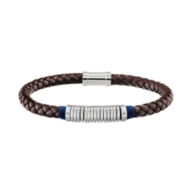 Tommy Hilfiger Heren Armband met Gevlochten Bruin Leder