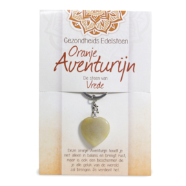 Edelsteen Sleutelhanger Kaart - Aventurine orange, De Steen van de Vrede