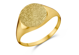 Gouden Zegelring Rond met Vingerafdruk | Names4ever