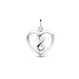 Hart & Infinity Hanger voor Dames van Gerhodineerd Zilver