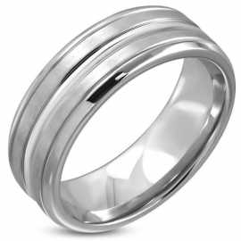 Edelstalen Ring met Groeven - Graveer Ring