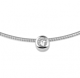 Grote Cirkelvormige Zirkonia Hanger met Omega Collier