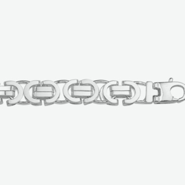 Platte Konings 7,5mm Schakelketting van Zilver | Lengte 50 cm