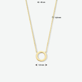 14k Geelgouden Collier met Rondje 0,8 mm 42 - 45 cm