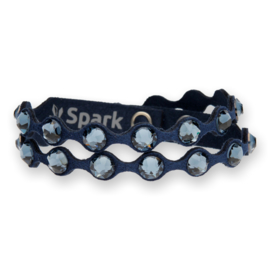 Dotty Stylish Donkerblauwe Armband met Glaskristallen