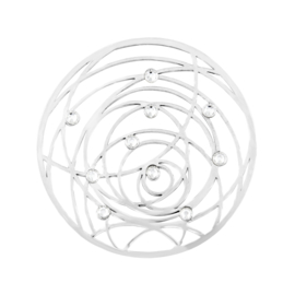Elegante Decoratieve Zilveren Cirkel Munt met Zirkonia’s van MY iMenso