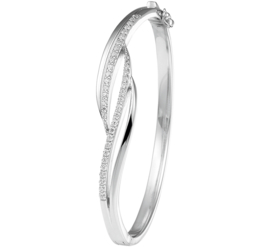 Scharnier Bangle armband van Zilver met Zirkonia’s