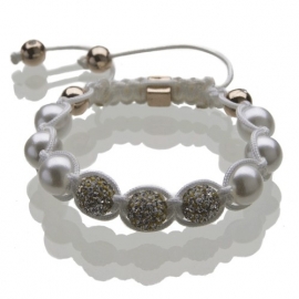 Shamballa armband / Parelmoer kralen CBB6008