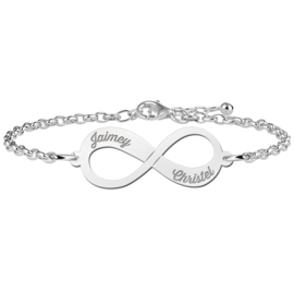 Kerst Sieraden | Armband van Zilver met Infinity Naamhanger Names4ever