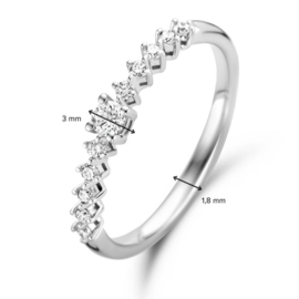 Excellent Jewelry Witgouden Ring met Diamanten Rij