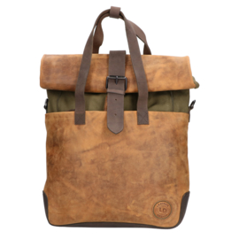 Verticale Laptop Tas van Bruin Leder IL 1701