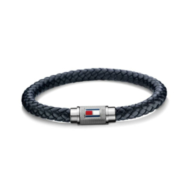 Tommy Hilfiger Zwart Lederen Gevlochten Armband TJ2701000