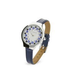 Spark Horloge met Blauw Lederen Horlogeband