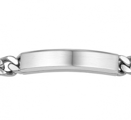 Edelstalen Graveer Armband met Gourmet Schakels