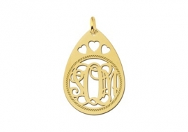 Names4ever Druppel Hanger met Monogram Letter GMH025